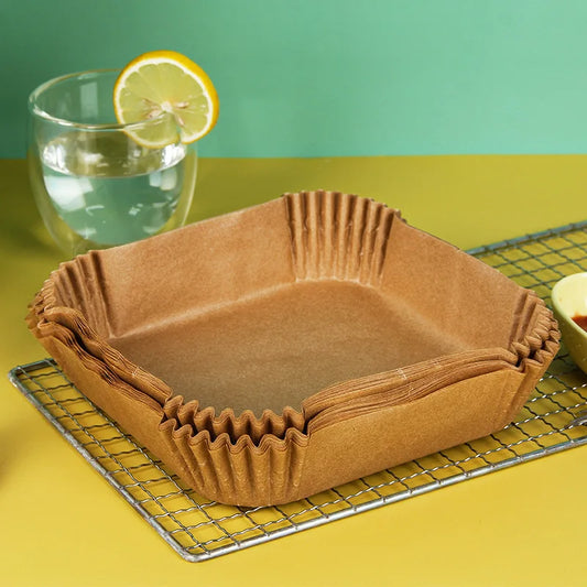 Wegwerp Airfryer Bakpapier (50 stuks) – Minder Vet, Minder Schoonmaak