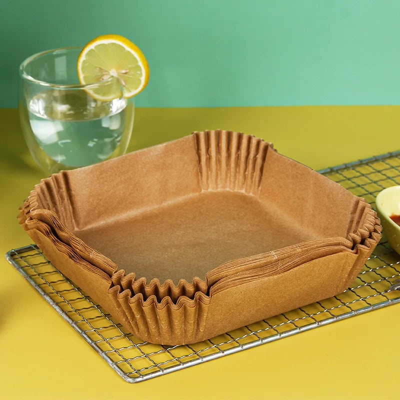 Wegwerp Airfryer Bakpapier (50 stuks) – Minder Vet, Minder Schoonmaak