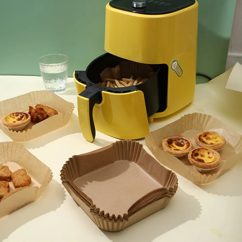 Wegwerp Airfryer Bakpapier (50 stuks) – Minder Vet, Minder Schoonmaak